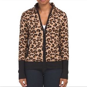 Rachel Zoe Leopard Print Zip Cardigan | XS